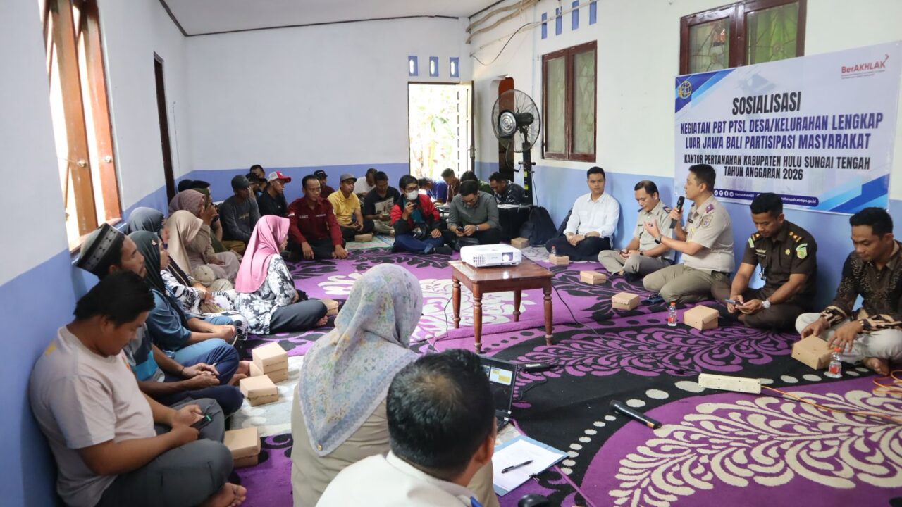 Dorong Tertib Administrasi Pertanahan, Kantor Pertanahan HST Gelar Penyuluhan PBT PTSL di Desa Banua Kepayang