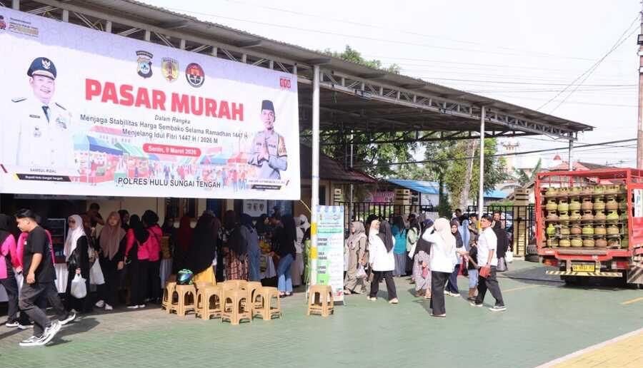 Polres Bersama Pemkab HST Adakan Pasar Murah, Jaga Stabilitas Harga Bahan Pokok di Minggu Ketiga Ramadan