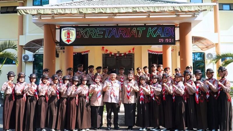 Lepas 49 Pramuka HST ke Jamnas XII 2026, Bupati Samsul Rizal Titip Nama Baik Daerah