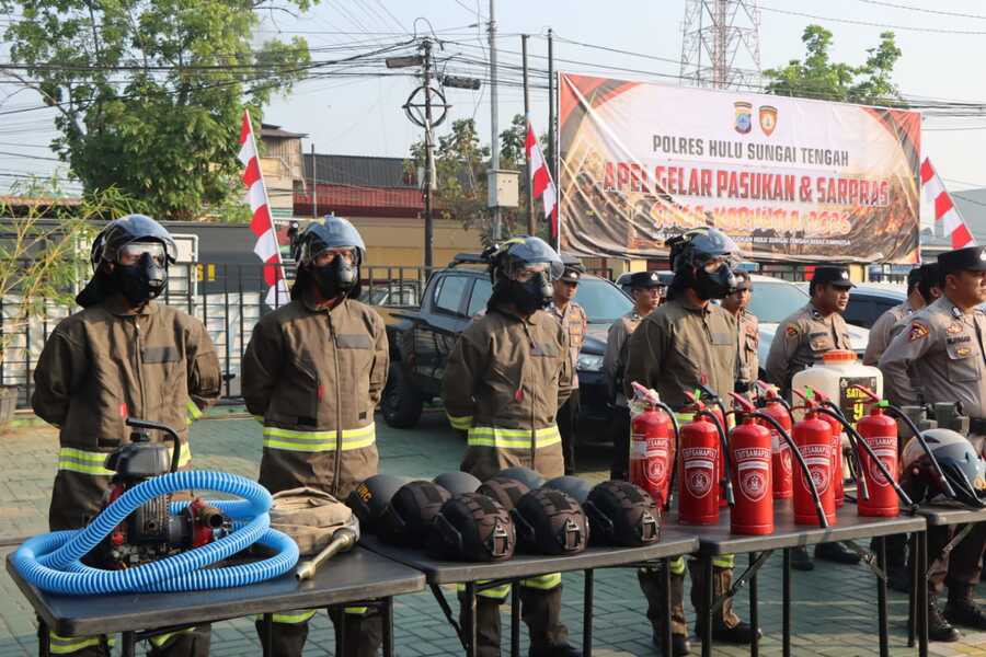 Masuki Musim Kemarau, Polres HST Pastikan Personel dan Peralatan Siap Hadapi Potensi Karhutla