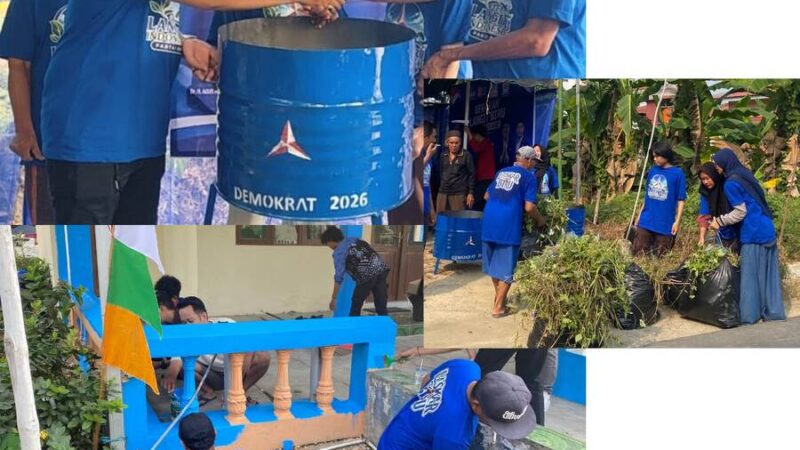 Langit Biru! DPC Demokrat HST Adakan Gotong Royong Aksi Bersihkan Langgar dan Lingkungan, Hingga Cek Kesehatan Gratis